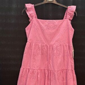 Girls Chelsea & Violet Pink Eyelet Dress Size XL (16)